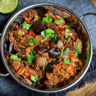 Aubergine bhaji