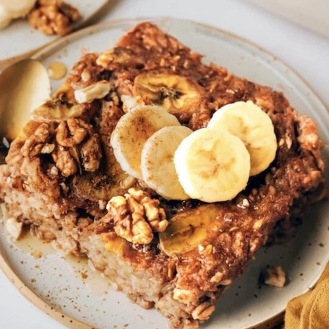 Banana bread baked oatmeal