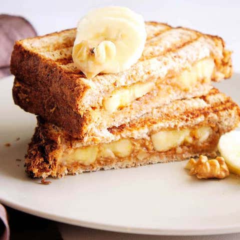 Grilled banana peanut butter sandwich