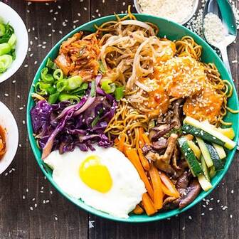 Bang bang tofu bibimbap