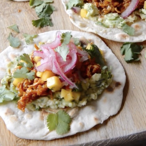 BBQ shredded tofu tacos