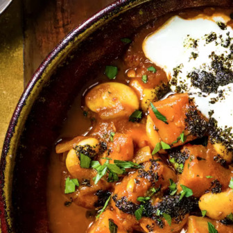 Bean and butternut squash ragout