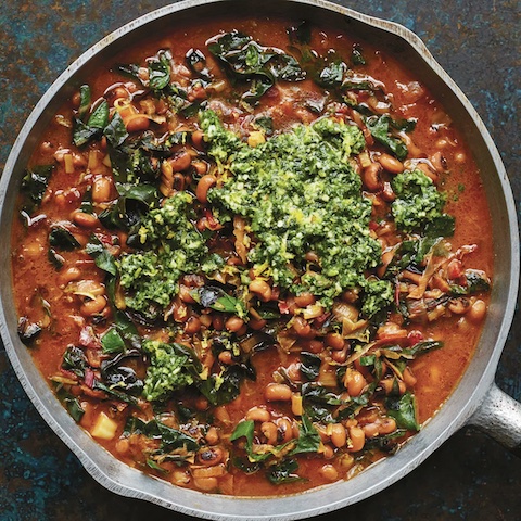 Black eyed peas with chard