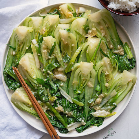 Bok choy in garlic sauce