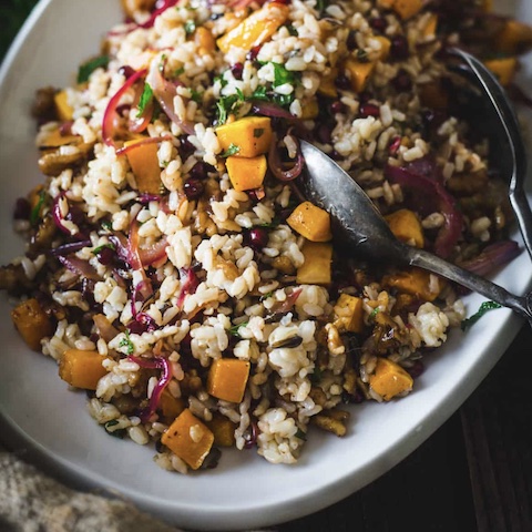 Butternut squash wild rice pilaf