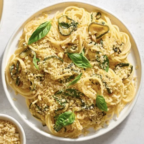 Caramelised courgette pasta