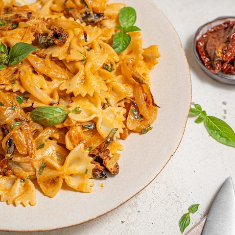 Caramelised onion pasta