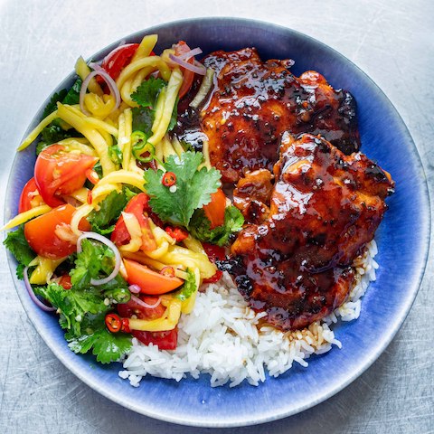Caramelised coconut chicken (or tofu)