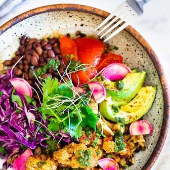 Chimichurri cauliflower bowl