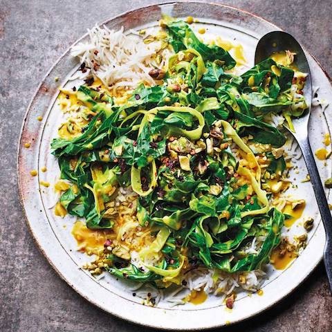 Coconut braised spring greens