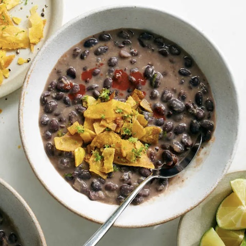 Coconut ginger black beans
