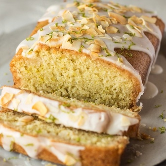 Coconut lime drizzle cake