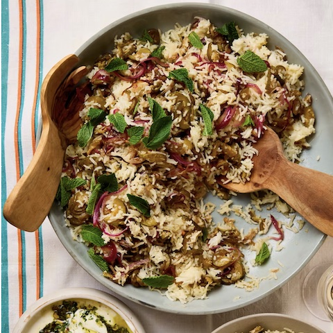 Courgette and mint pilau