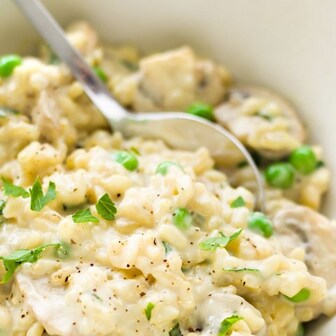 Creamy garlic mushroom rice