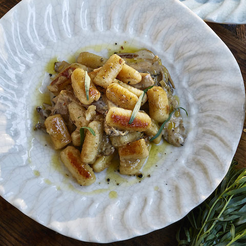 Creamy mushroom gnocchi