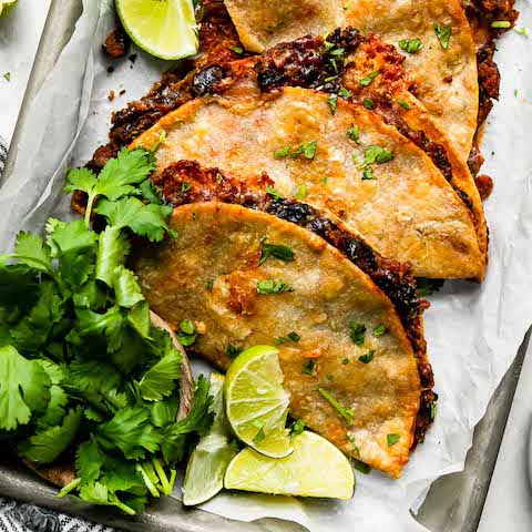 Crispy black bean tacos