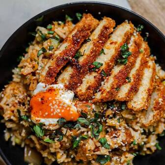 Crispy chicken and rice