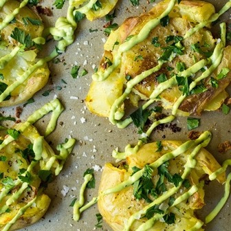 Crispy smashed potatoes