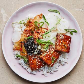 Crispy tofu with soy maple glaze