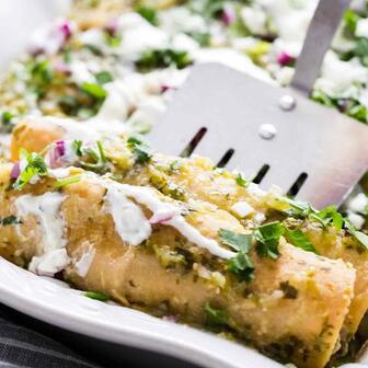 Chicken enchiladas verdes