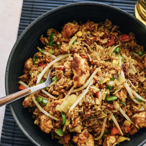 Vegan egg fried rice