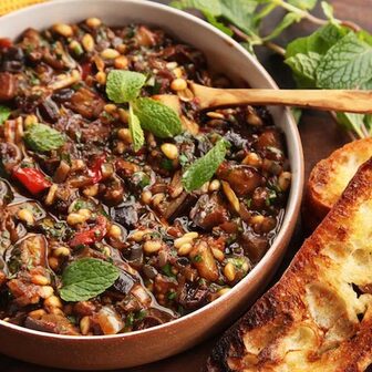 Sicilian eggplant stew with couscous