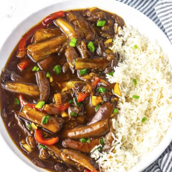 Eggplant in garlic sauce