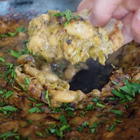 Garlic leeks and beans