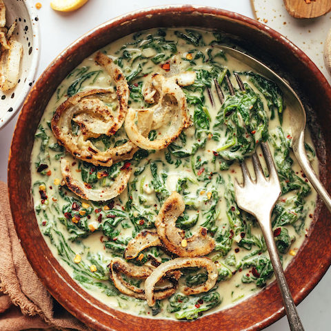 Garlickly creamed spinach