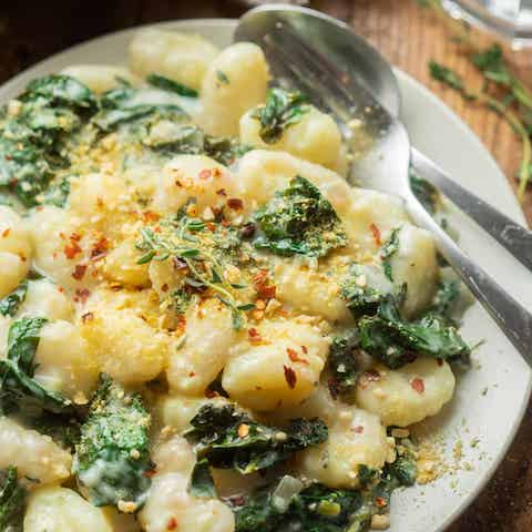 Gnocchi with lemon garlic sauce