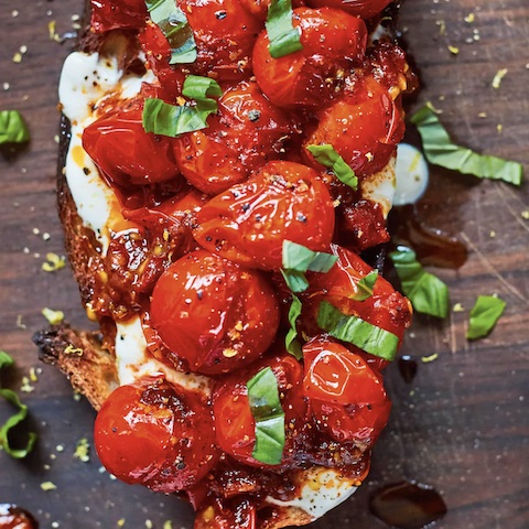 Harissa tomato bruschetta