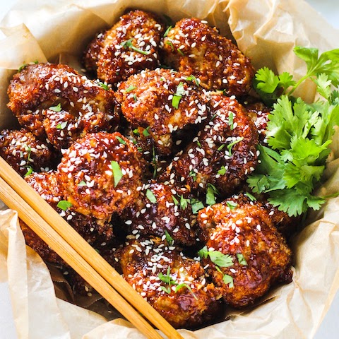 Hoisin cauliflower bites
