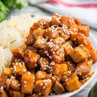 Honey sriracha sesame tofu