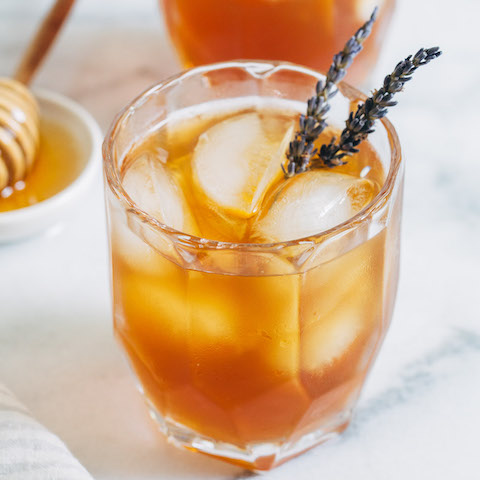 Iced lavender green tea