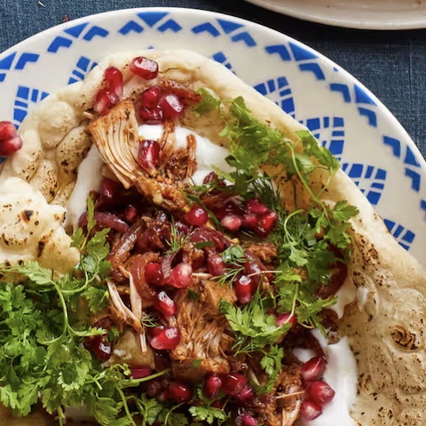 Jackfruit and walnut wraps