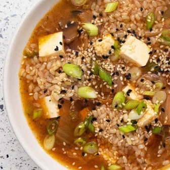 Kimchi and tofu soup