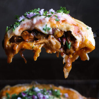 Kumara and bean smothered burritos