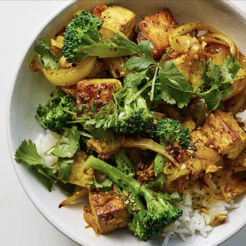 Lemongrass tofu and broccoli