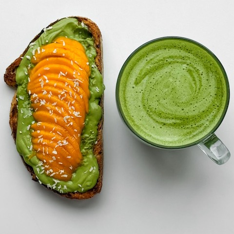 Mango matcha toast
