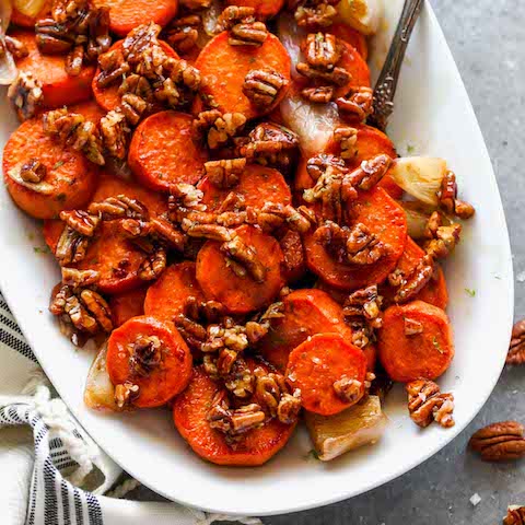Maple pecan roasted kumara