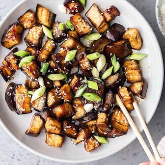 Marinated teriyaki eggplant