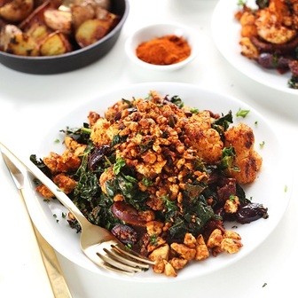 Masala spiced tofu scramble