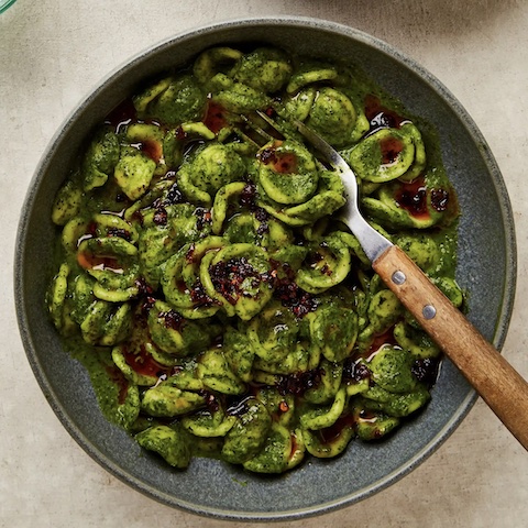 Miso butter greens pasta