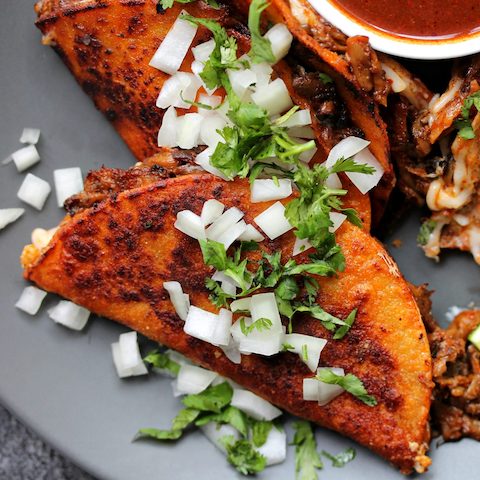 Mushroom birria tacos