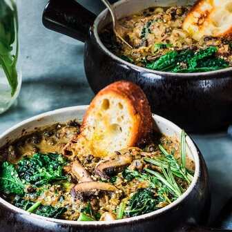 Mushroom and lentil stew