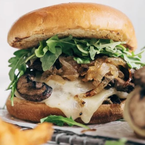 Mushroom swiss burger