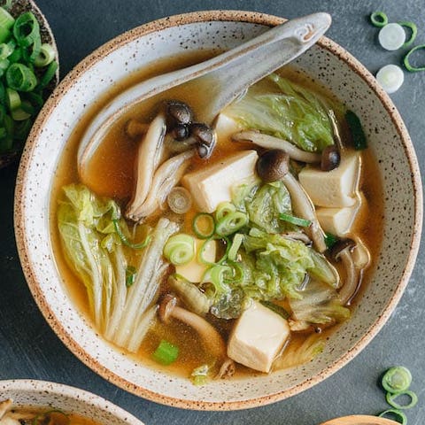 Cabbage tofu soup