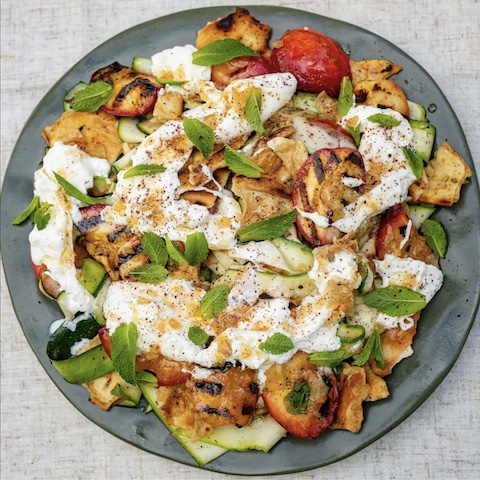 Nectarine and burrata salad