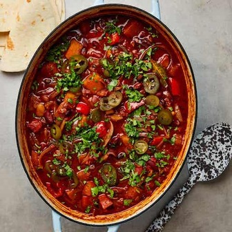Oven baked vegan chilli