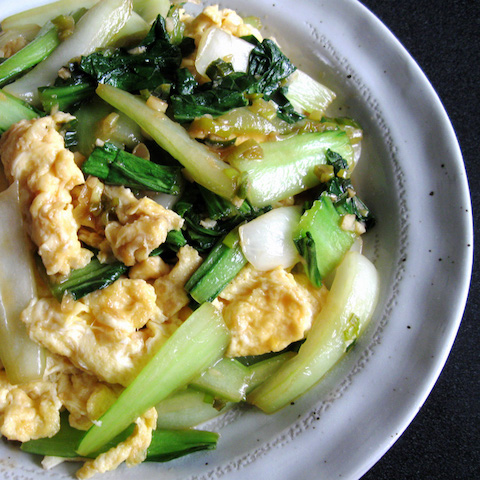 Pak choi with egg